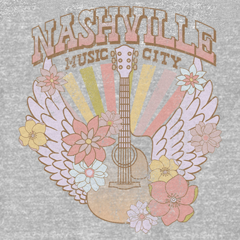 Junior's Lost Gods Distressed Nashville Music City Wings Sweatshirt