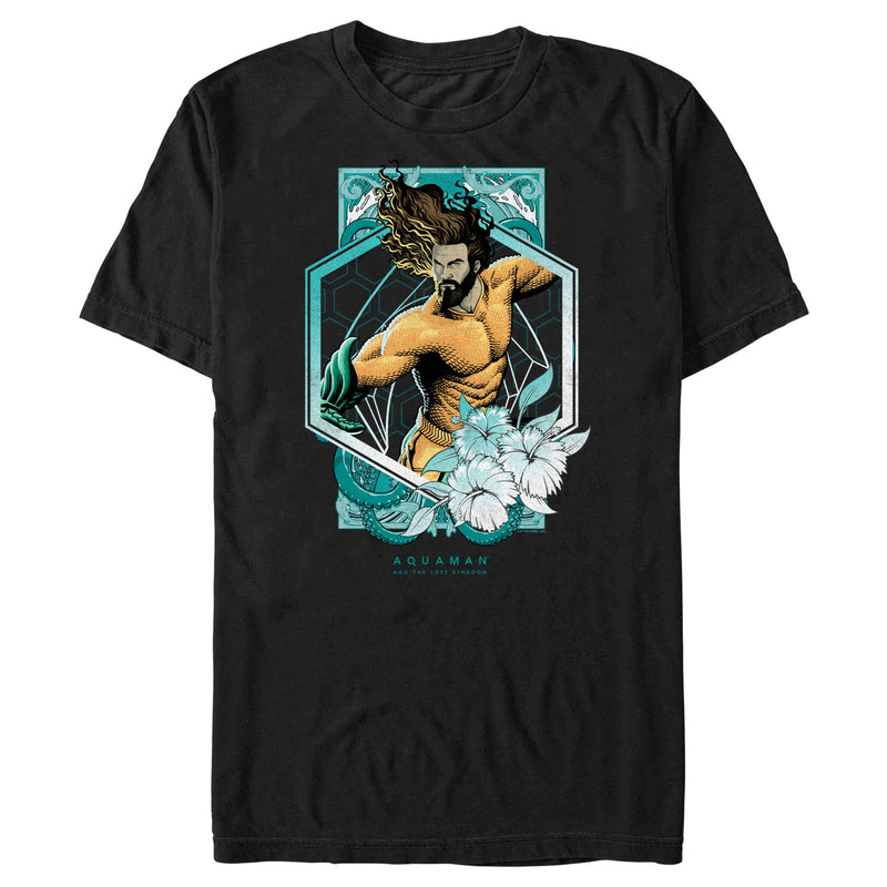 Men's Aquaman and the Lost Kingdom Floral Portrait T-Shirt