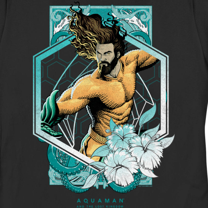 Women's Aquaman and the Lost Kingdom Floral Portrait T-Shirt