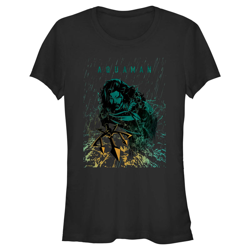 Junior's Aquaman King Ocean Rain T-Shirt