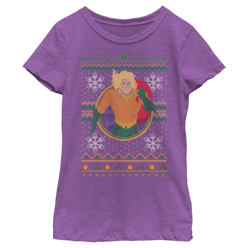 Girl's Aquaman Water King Ugly Sweater T-Shirt