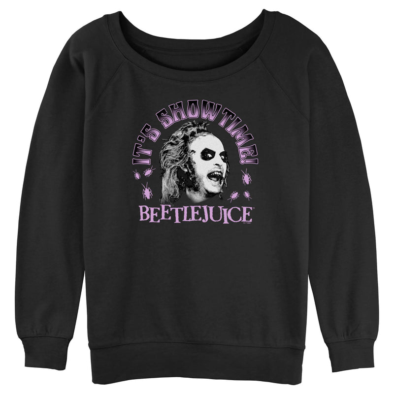 Junior's Beetlejuice It's Showtime Pink Sweatshirt