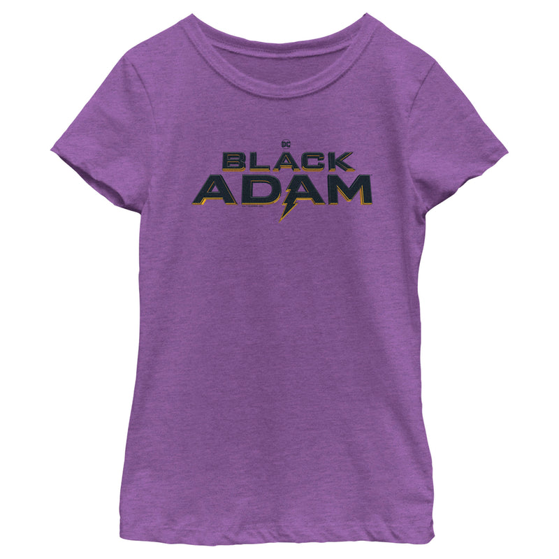 Girl's Black Adam Black Logo T-Shirt