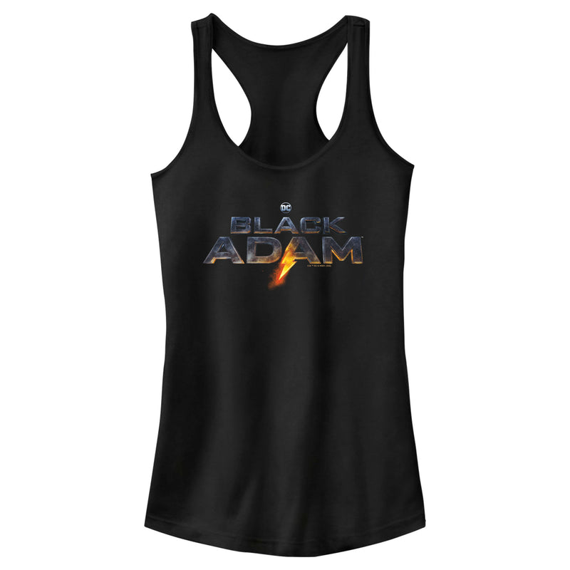 Junior's Black Adam Lightening Logo Racerback Tank Top