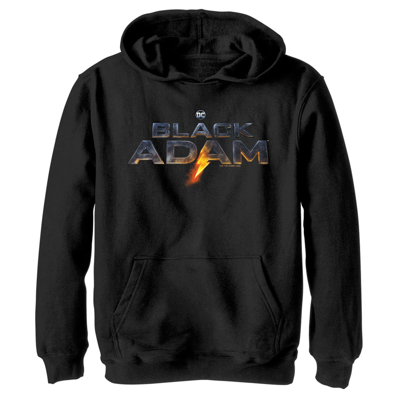 Boy's Black Adam Lightening Logo Pull Over Hoodie