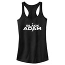 Junior's Black Adam White Logo Racerback Tank Top