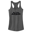 Junior's Black Adam Bold Black Logo Racerback Tank Top