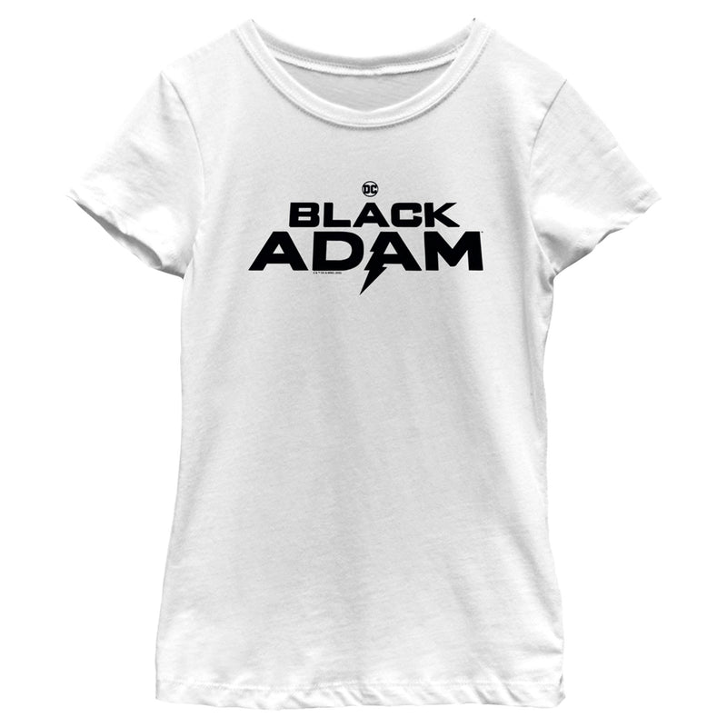 Girl's Black Adam Bold Black Logo T-Shirt