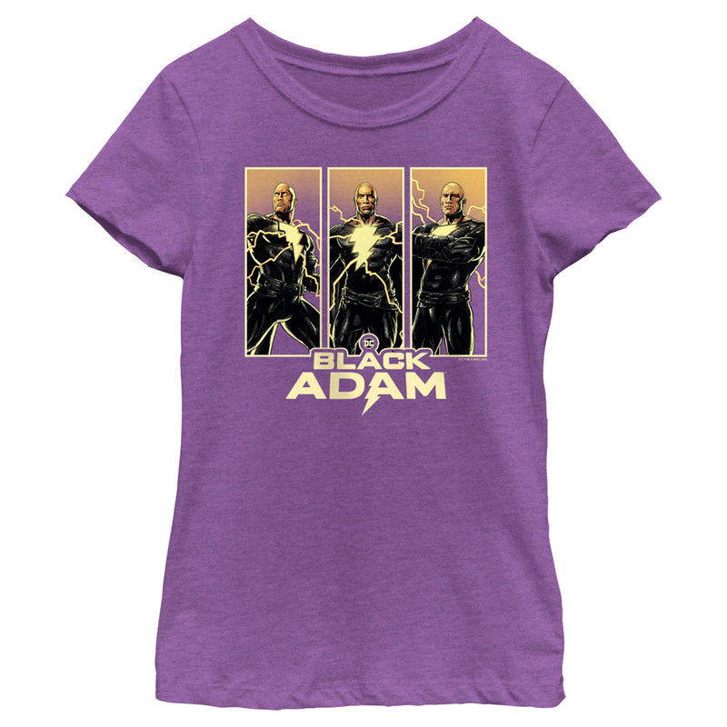 Girl's Black Adam Triple Hero Box T-Shirt