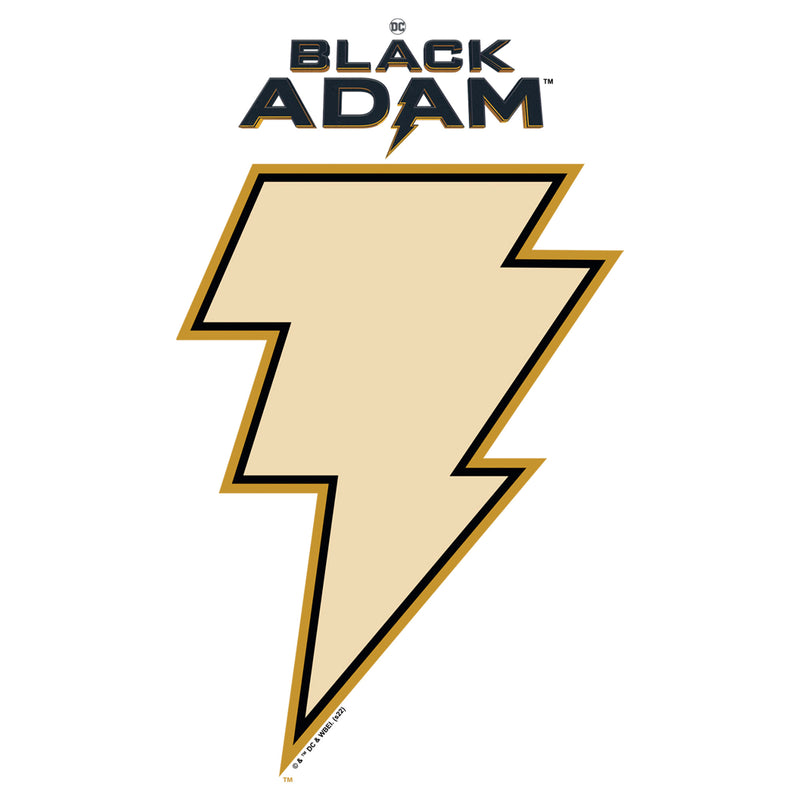 Men's Black Adam Yellow Lightning Bolt T-Shirt