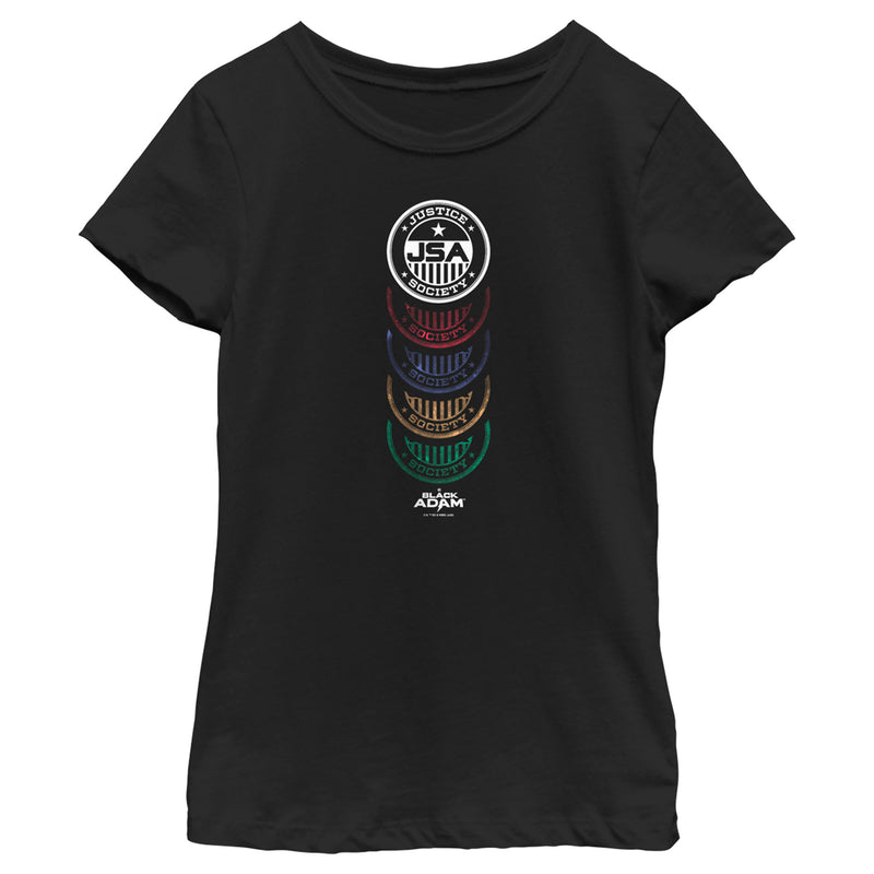 Girl's Black Adam JSA Badge T-Shirt