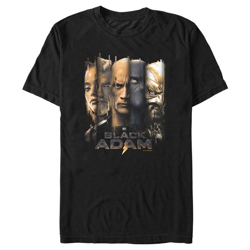 Men's Black Adam Faces of Justice T-Shirt