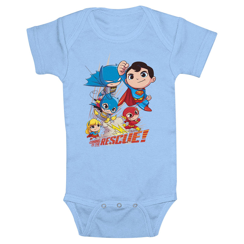 Infant's DC Super Friends Chibi Superheroes to the Rescue Onesie