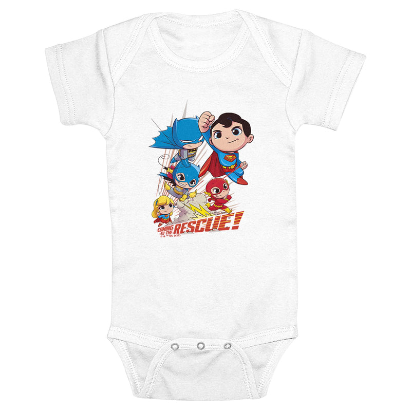 Infant's DC Super Friends Superheroes to the Rescue Onesie