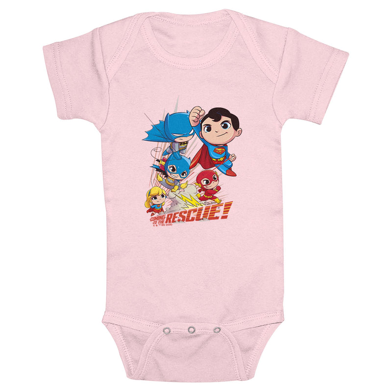 Infant's DC Super Friends Superheroes to the Rescue Onesie