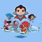 Infant's DC Super Friends Chibi Action Group Onesie