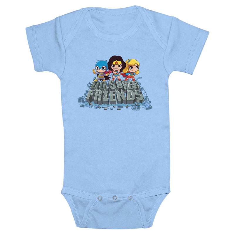 Infant's DC Super Friends Superheroines Power Pose Onesie