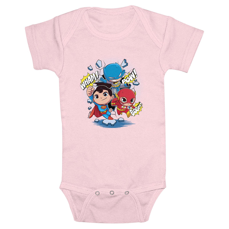 Infant's DC Super Friends Wham Pow Boom Onesie