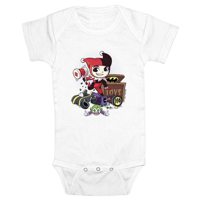 Infant's DC Super Friends Harley Quinn Toys Onesie