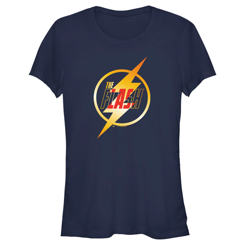 Junior's The Flash Gold Lightning Emblem T-Shirt
