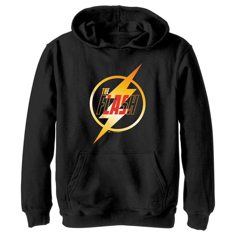 Boy's The Flash Gold Lightning Emblem Pull Over Hoodie