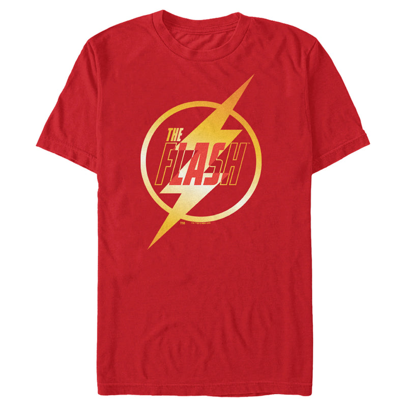 Men's The Flash Gold Lightning Emblem T-Shirt