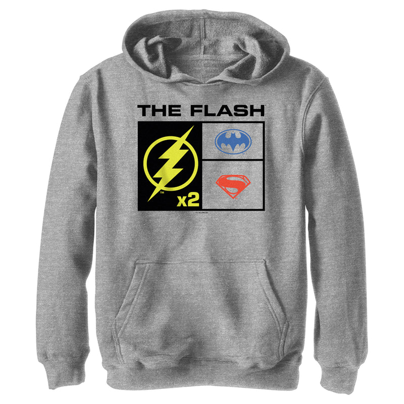 Boy's The Flash Team Members Logo Boxed Pull Over Hoodie