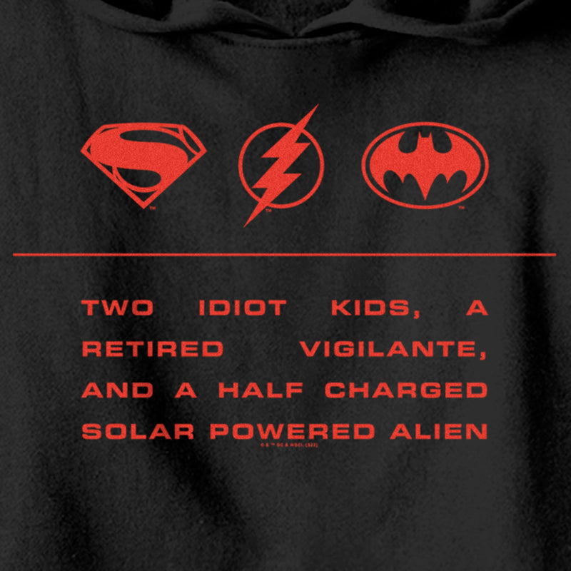 Boy's The Flash Two Idiot Kids Quote Pull Over Hoodie