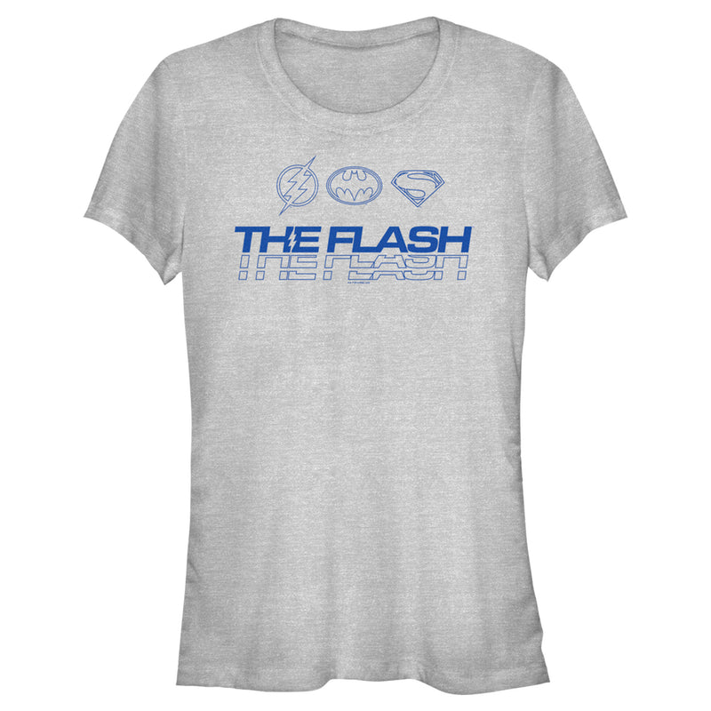 Junior's The Flash Heroes Classic Blue Emblems T-Shirt