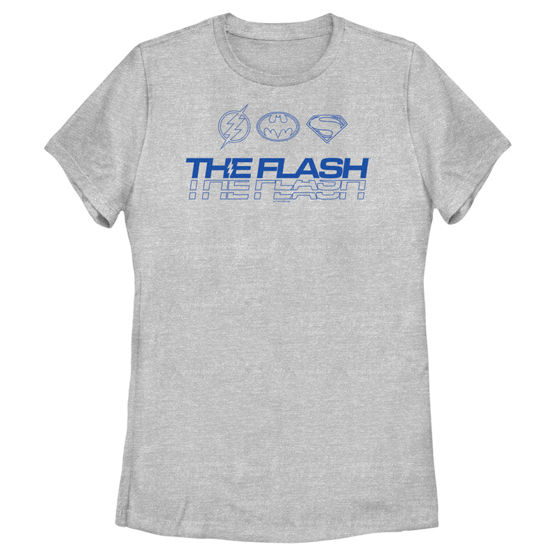 Women's The Flash Heroes Classic Blue Emblems T-Shirt