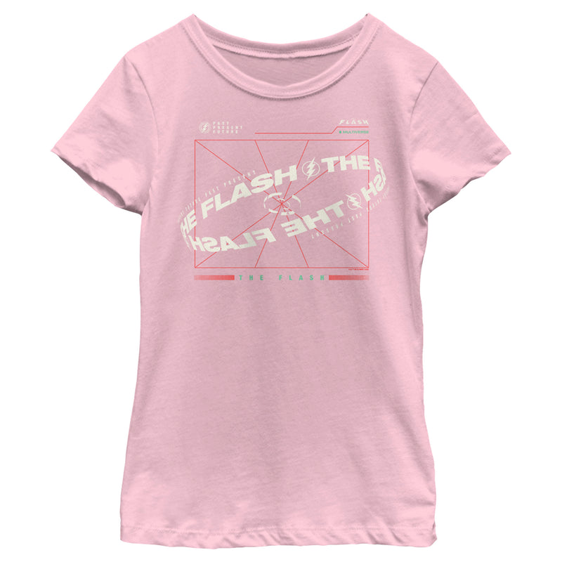 Girl's The Flash Multiverse Curved Logo T-Shirt
