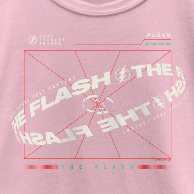 Girl's The Flash Multiverse Curved Logo T-Shirt