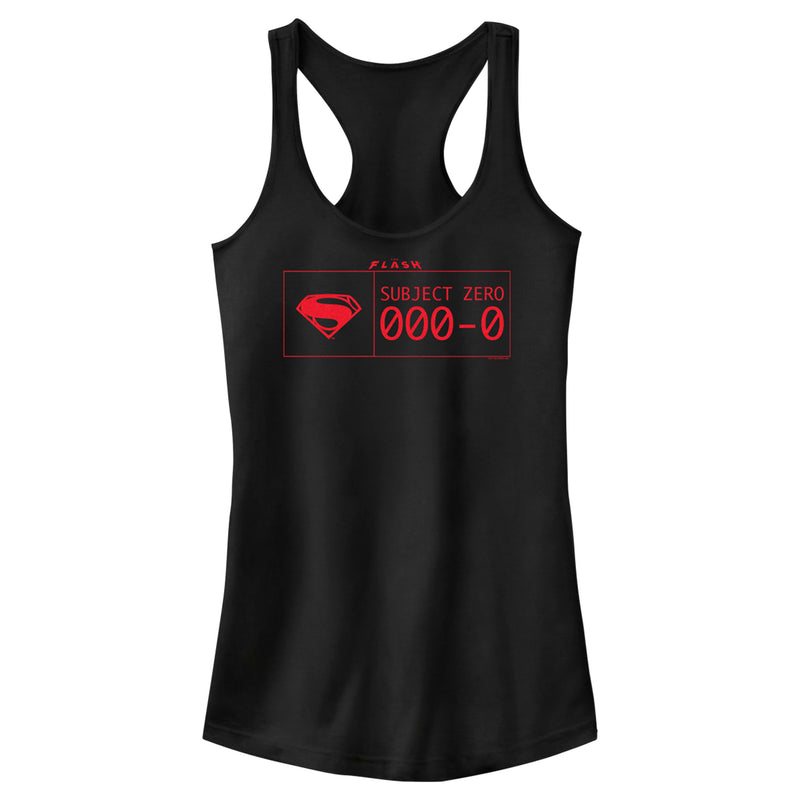 Junior's The Flash Superman Subject Zero Racerback Tank Top