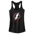 Junior's The Flash Large Lightning Bolt Stamp Racerback Tank Top
