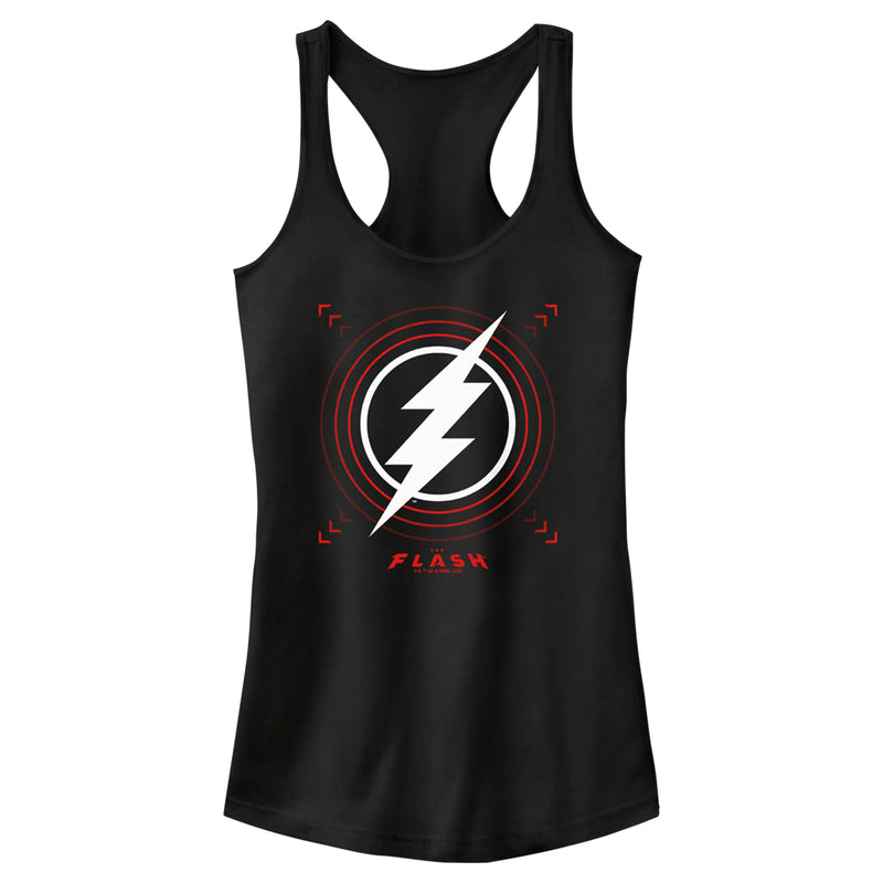 Junior's The Flash Large Lightning Bolt Stamp Racerback Tank Top
