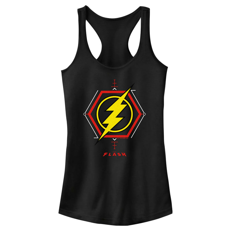 Junior's The Flash Lightning Tech Logo Racerback Tank Top