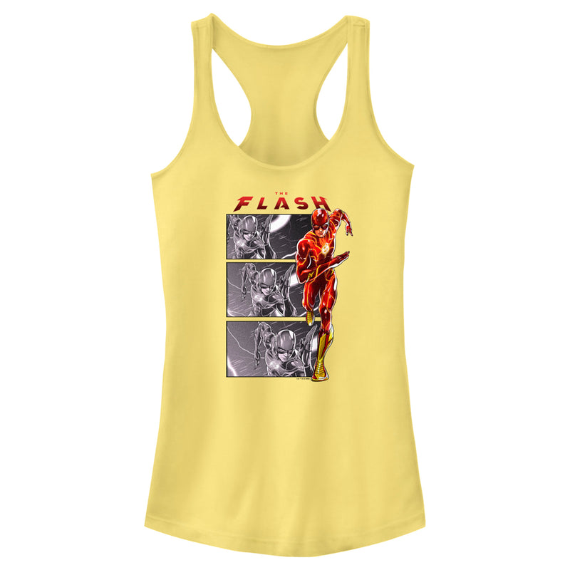 Junior's The Flash Speedster comics Book Panels Racerback Tank Top