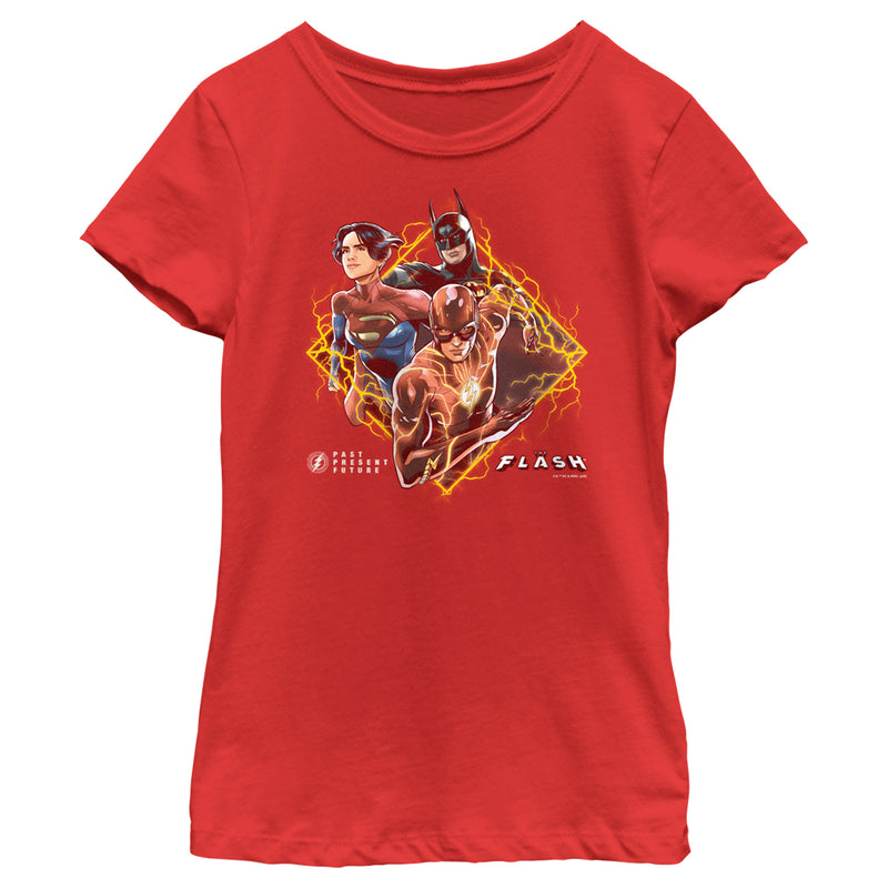 Girl's The Flash Past, Present and Future Superheroes T-Shirt