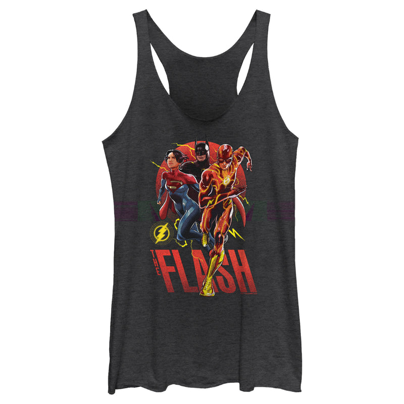 Women's The Flash Distressed Superheroes Team Racerback Tank Top