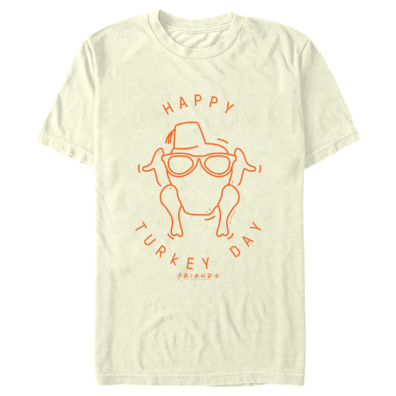 Men's Friends Happy Turkey Day Icon T-Shirt