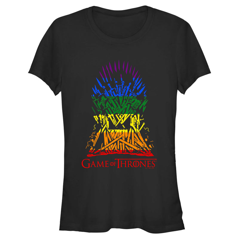 Junior's Game of Thrones Rainbow Iron Throne T-Shirt