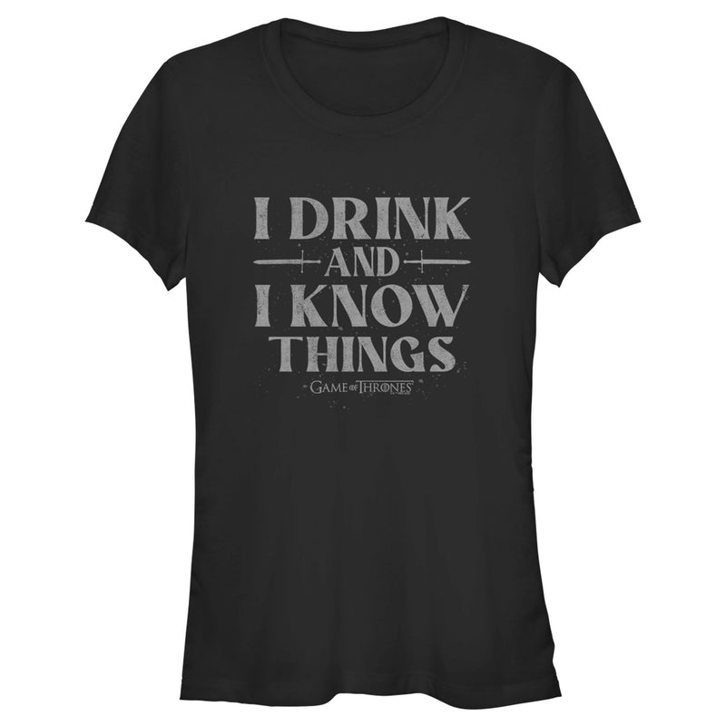 Junior's Game of Thrones I Drink and I Know Things Gray T-Shirt