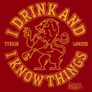 Men's Game of Thrones I Drink and I Know Things College Logo T-Shirt