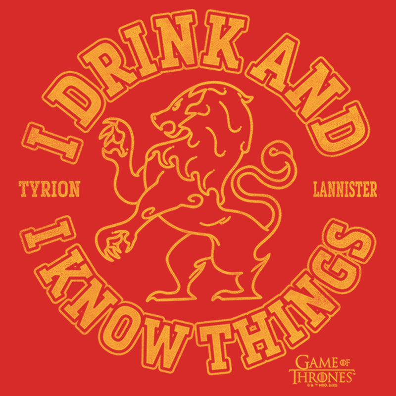 Women's Game of Thrones I Drink and I Know Things College Logo Racerback Tank Top