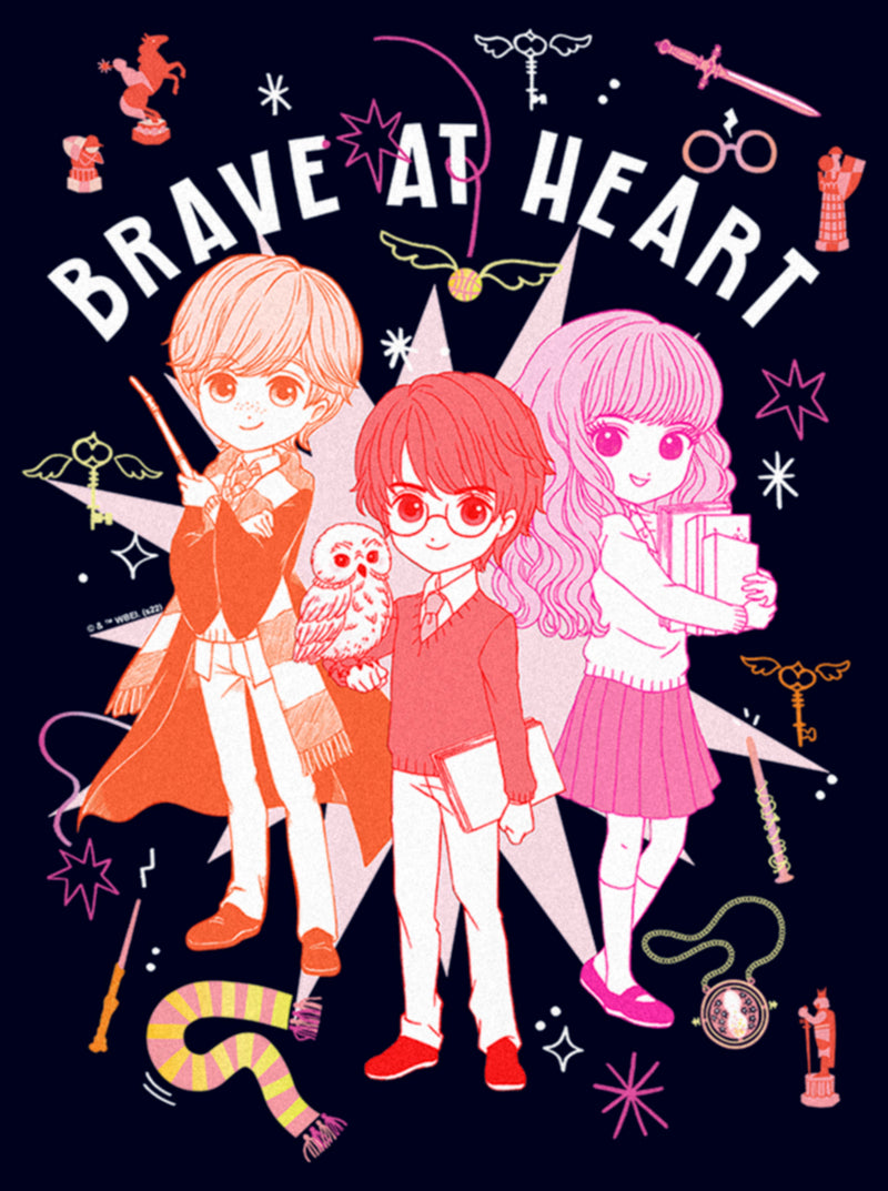 Junior's Harry Potter Brave at Heart Anime Friends T-Shirt