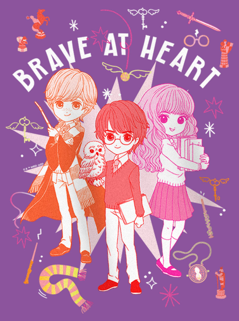 Girl's Harry Potter Brave at Heart Anime Friends T-Shirt