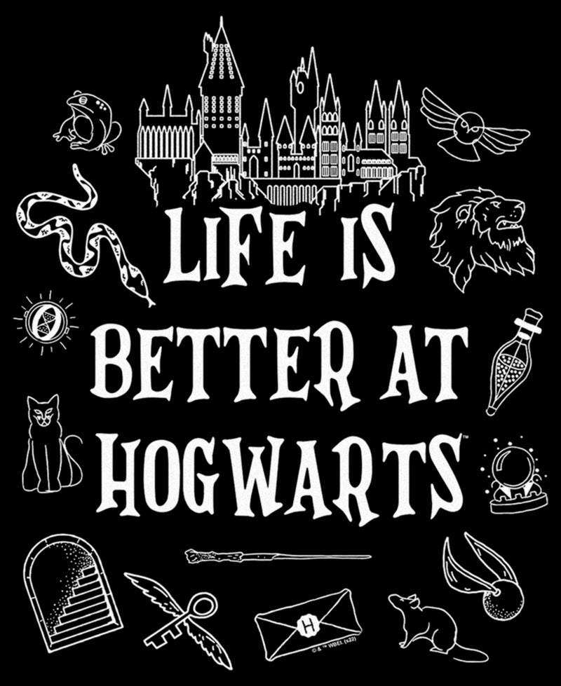 Men's Harry Potter Life is Better at Hogwarts Icons T-Shirt