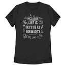 Women's Harry Potter Life is Better at Hogwarts Icons T-Shirt