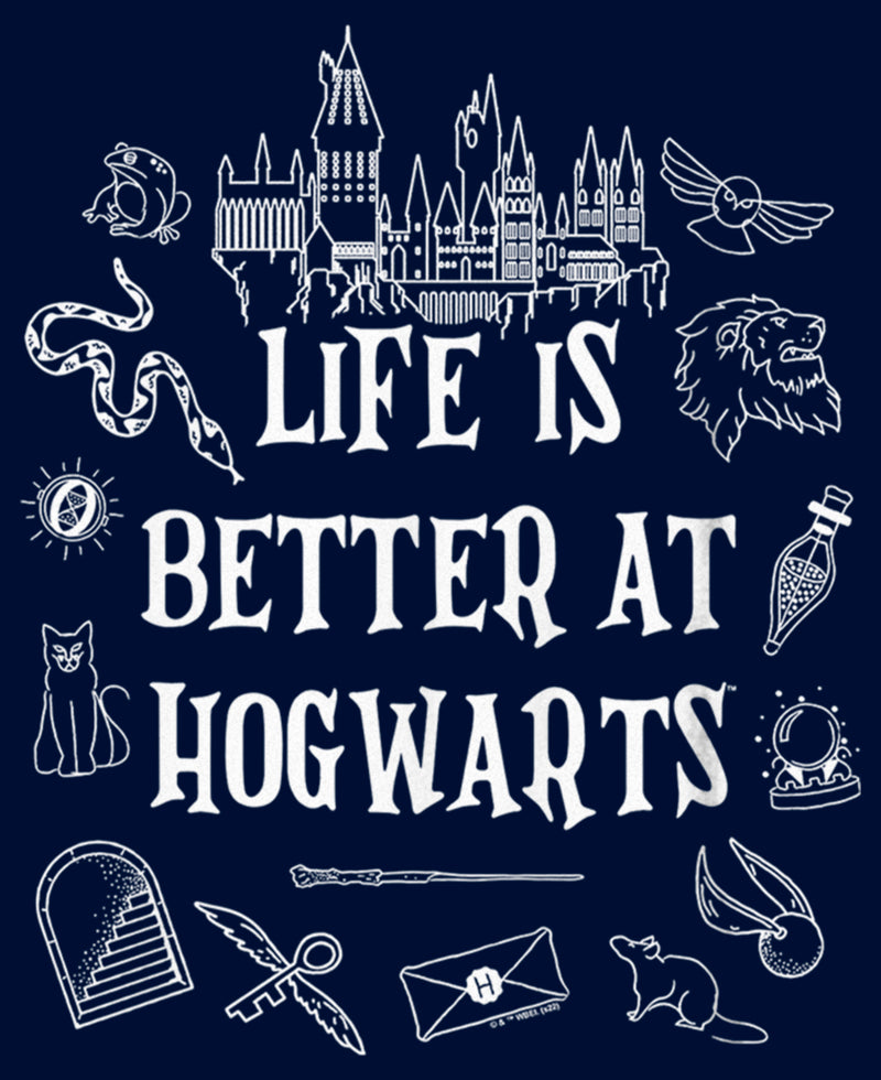 Boy's Harry Potter Life is Better at Hogwarts Icons T-Shirt