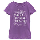 Girl's Harry Potter Life is Better at Hogwarts Icons T-Shirt